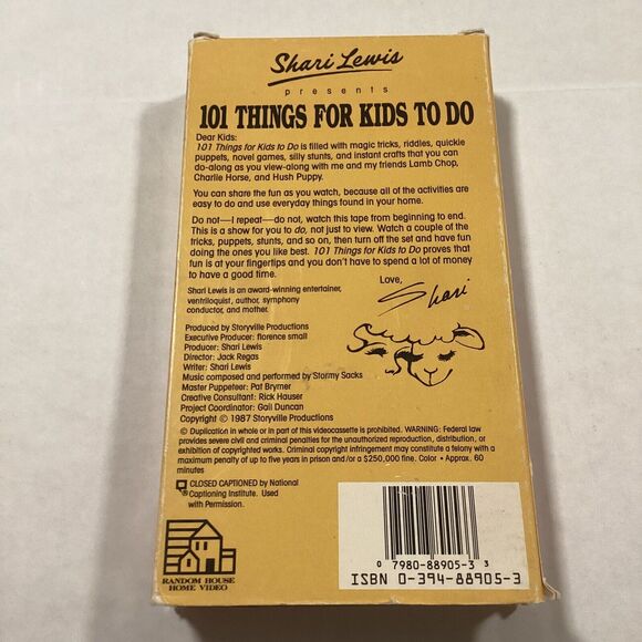 Shari Lewis Presents 101 Things For Kids To Do VHS Tested - Picture 2 of 2